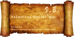 Valentiny Benjámin névjegykártya