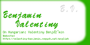benjamin valentiny business card